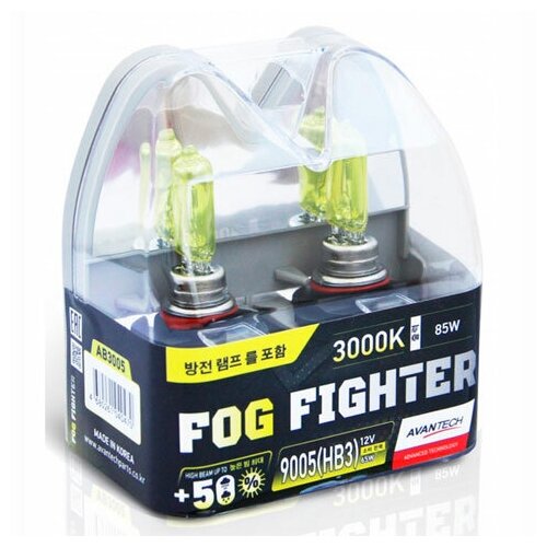 фото Лампа галогенная avantech fog fighter hb3 12v 65w (85w) 3000k, 2 шт. (блистер)