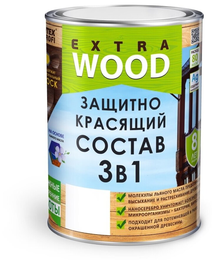 Пропитка для дерева защитно-красящий состав 3 в 1 FARBITEX PROFI WOOD EXTRA Дуб 3 л