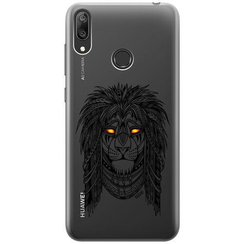 фото Ультратонкий силиконовый чехол-накладка clearview для huawei y7 (2019) с 3d принтом "grand leo" gosso