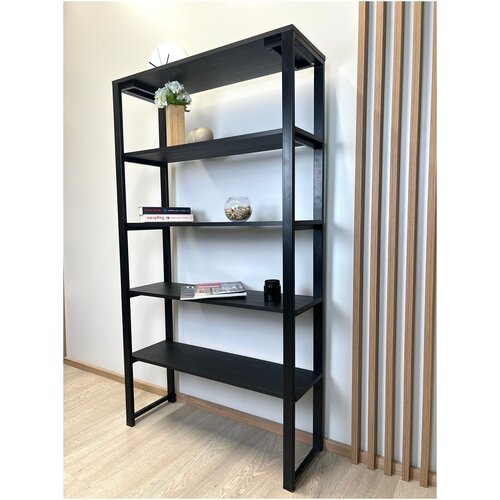 Стеллаж DUNE L (черный), книжный стеллаж, стеллаж торговый 90*163