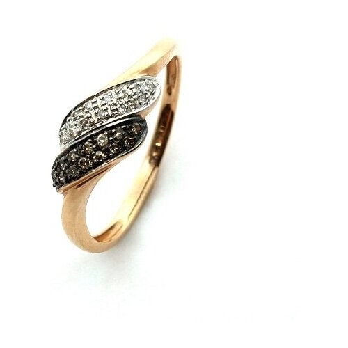 Кольцо Diamond Prime, красное золото, 585 проба, бриллиант кольцо из золота с бриллиантом 11 01440 1000 размер 17 мм