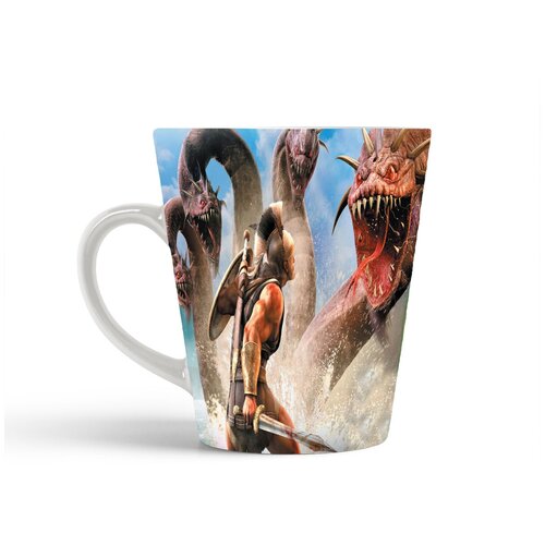 фото Кружка-латте coolpodarok воин с мечем чудовище гидра
