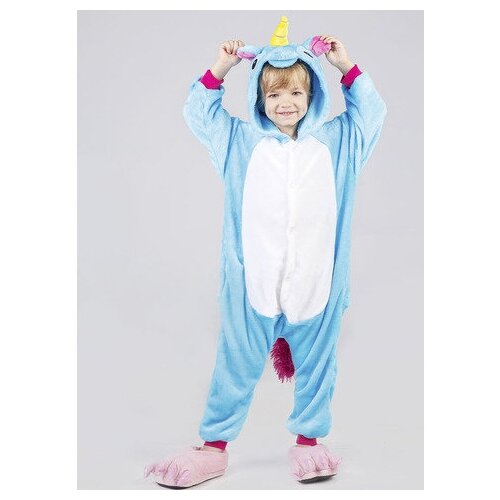 фото Кигуруми единорог голубой детский allkigurumi