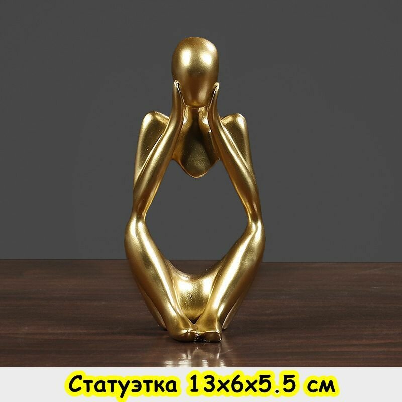 фото Статуэтка для интерьера голова девушки с рукой / Декоративная интерьерная скульптура девочки для декора дома / Авторская фигурка из смолы