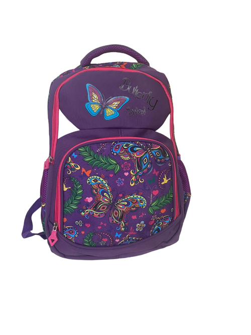 Школьный рюкзак для девочки, фиолетовый. Три отделения, светоотражающие элементы