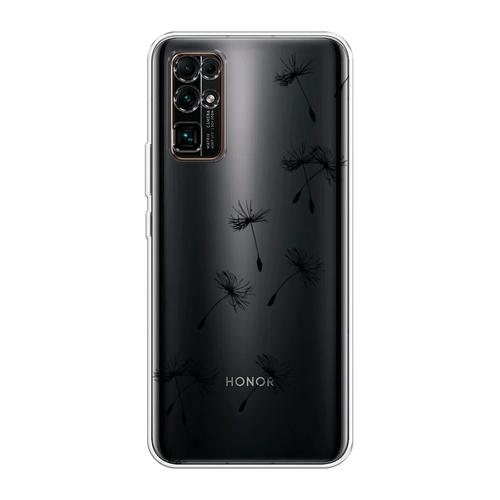 Силиконовый чехол на Honor 30 / Хонор 30 Летящие одуванчики, прозрачный