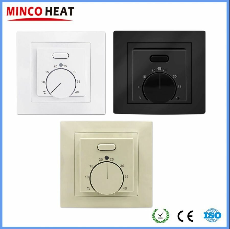 Терморегулятор термостат механический для теплого пола mincoheat MK05 16A Черный - фотография № 9