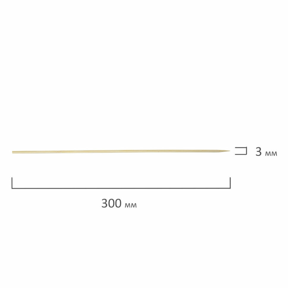 Шампуры для шашлыка бамбуковые 300 мм, 100 штук, белый аист, 607571, 67 — фото 15