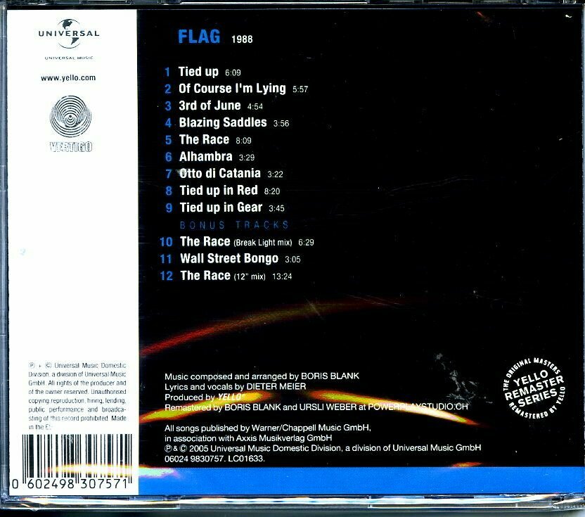 Yello Flag (Remastered) CD Медиа - фото №3
