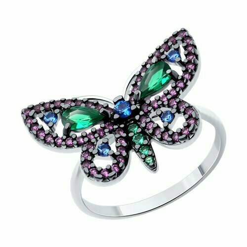 фото Кольцо, серебро, 925 проба, фианит, размер 17.5 diamant-online