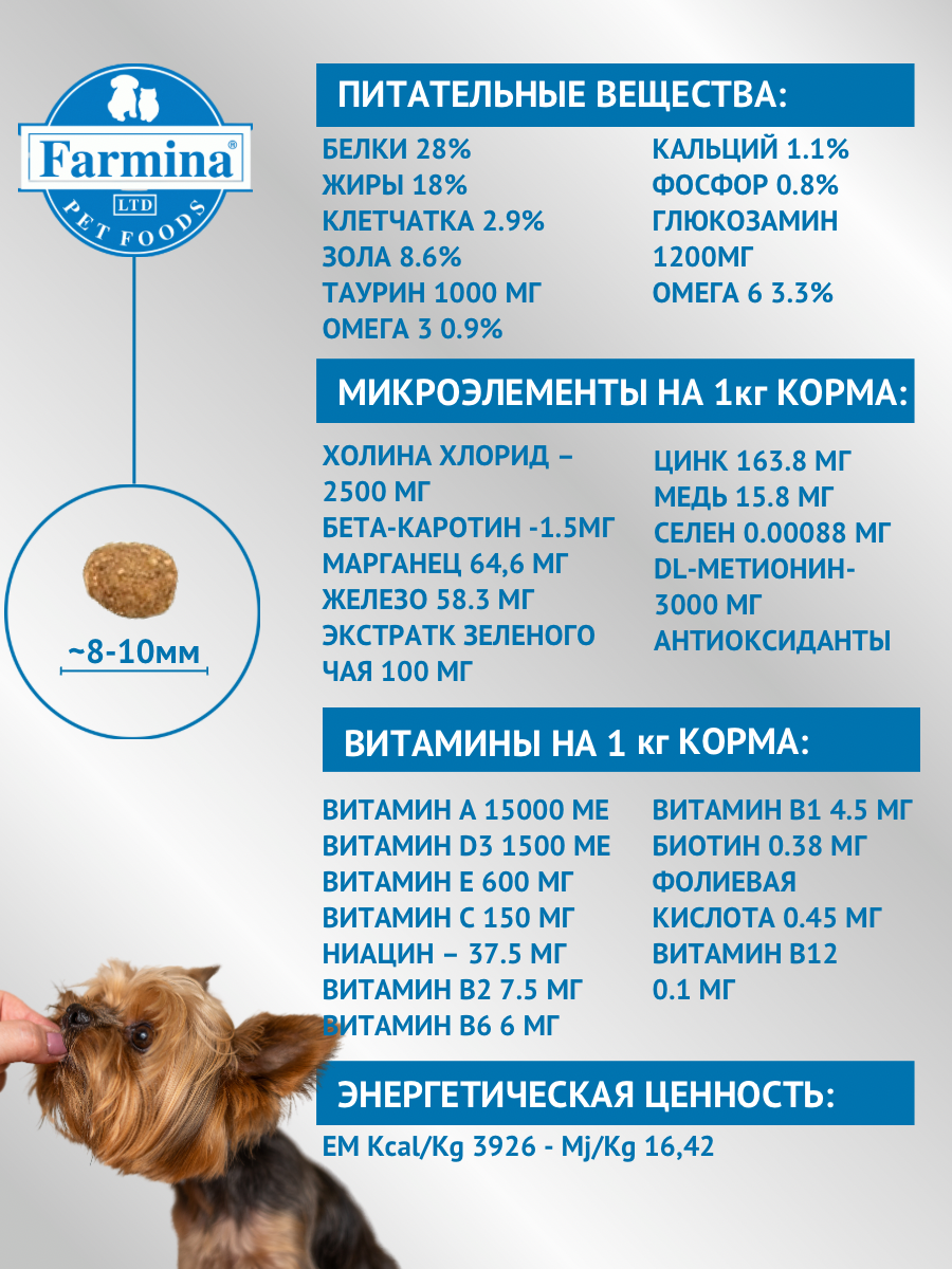 Сухой корм Farmina N&D для взрослых собак миниатюрных пород, ягненок/черника, 800г - фото №13