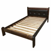 Кровать деревянная ммк-древ "Русич 2" мягкая спинка 90*200 светлый орех