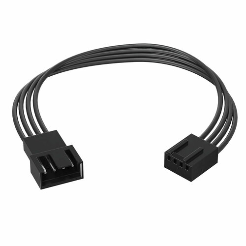 Кабель удлинитель для вентилятора ПК 4 pin (F) - 4 pin (M) 13.5 см (Черный)