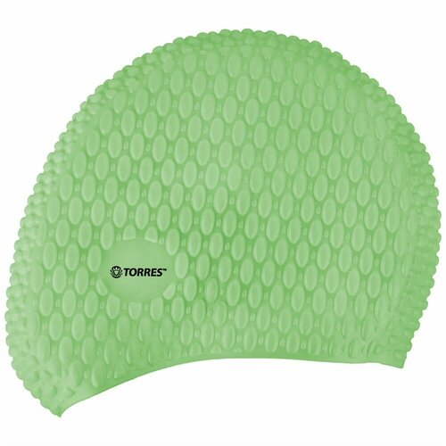 фото Шапочка для плавания torres bobbles, sw-12204gr, зеленый, силикон senior