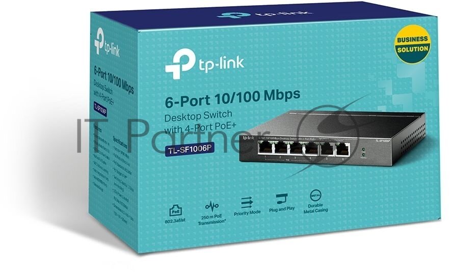 Коммутатор TP-Link 6x100Mb 4PoE+ 67W управляемый - фото №18