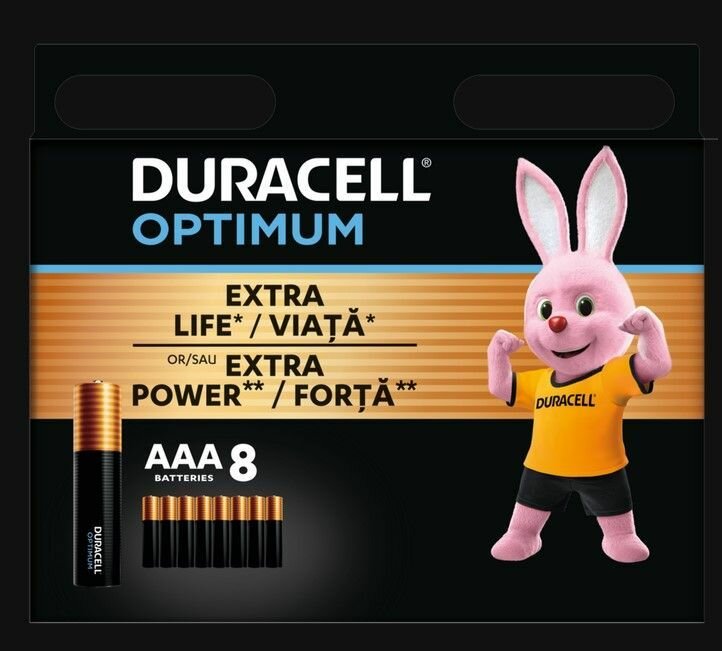 Батарейка DURACELL OPTIMUM AAA (LR03) 8 шт