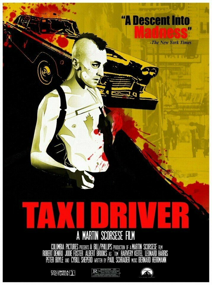 Плакат постер на бумаге Taxi Driver/Таксист. Размер 30 х 42 см