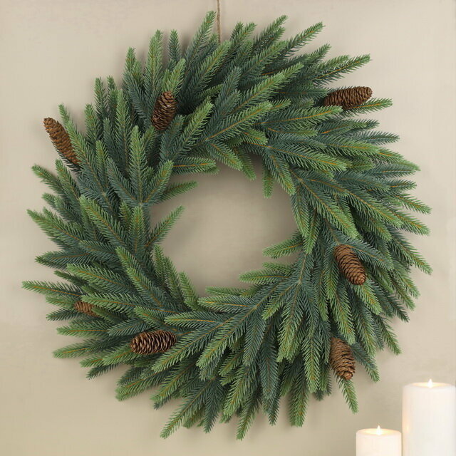 фото Christmas Deluxe Венок Королевский 60 см с шишками, литая 100% 70011