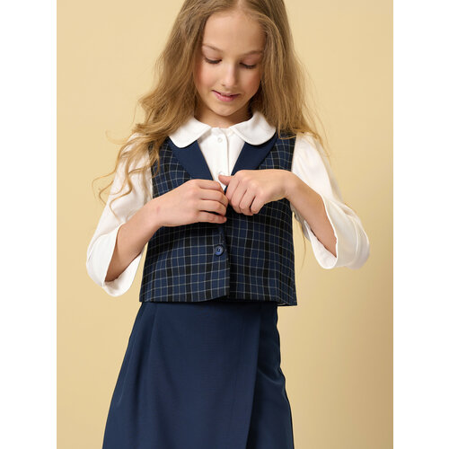 фото Школьный жилет ole!twice, размер 128, синий