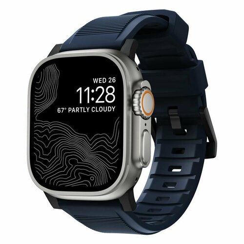 Ремешок Nomad Rugged Strap для Apple Watch 49/45/44/42 мм (NM01295785) atlantic blue/black черный, синий