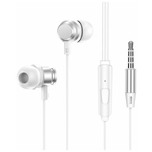 Наушники внутриканальные Borofone BM62 Prosperity пластик алюминий кабель 12м цвет серебряный 48900₽