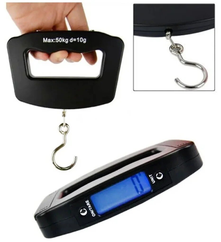 Ручные Электронные Весы для багажа Electronic Luggage SCALE Черные - фотография № 2