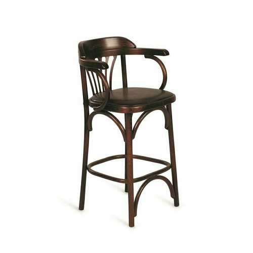 Стул барный RB 650 Венский мягкий Темный тон/Экокожа коричневая