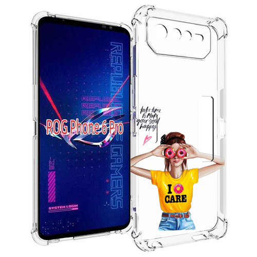 Чехол MyPads Девушка-с-пончиками женский для Asus ROG Phone 6 Pro задняя-панель-накладка-бампер
