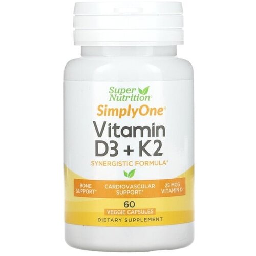 Витамины D3 и К2, 60 растительных капсул