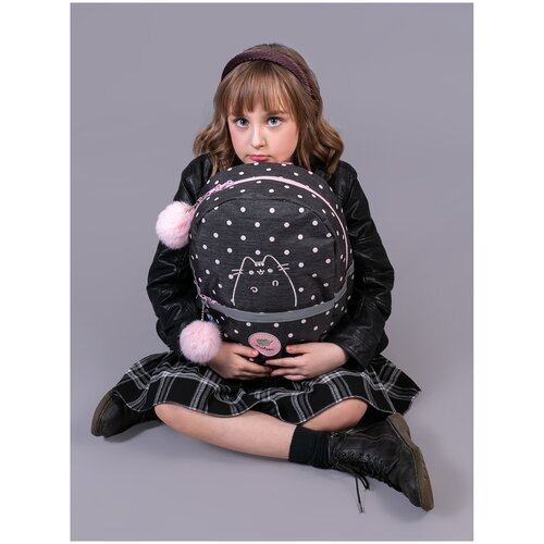 фото Рюкзак pusheen pujb-ut7-515 мягкий, с помпоном, с светоотражающими элементами, женский, размер 38,5 х 29 х 15 см.