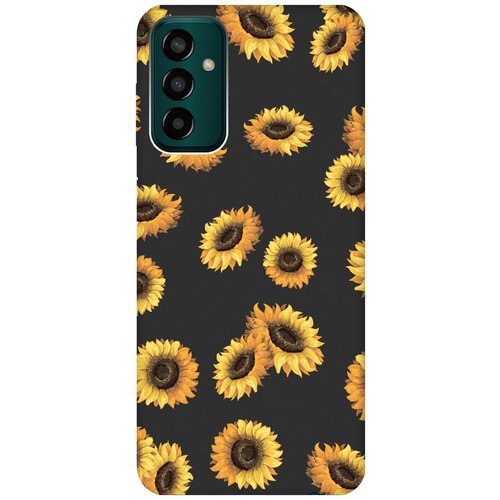 Матовый чехол Sunflowers для Samsung Galaxy M13 / Самсунг М13 с 3D эффектом черный матовый чехол locked w для samsung galaxy m13 самсунг м13 с 3d эффектом черный