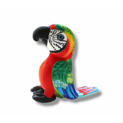 printio слюнявчик попугай ара Мягкая игрушка реалистичный Попугай Ара 20 см красная грудка