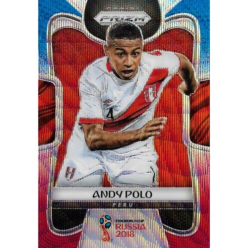 Коллекционная карточка Panini Prizm FIFA World Cup Russia 2018 #294 Andy Polo - Blue Red Wave S0277 коллекционная японская карточка luffy на 25 ю годовщину редкие аниме карточки луффи ророноа сандзи нами tcg игровые карточки подарок