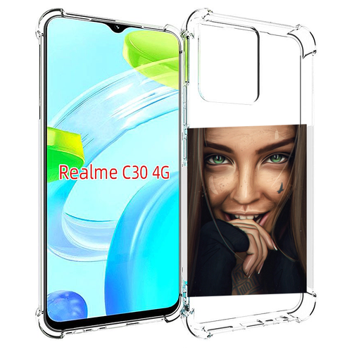 Чехол MyPads девушка улыбается женский для Realme C30 4G / Narzo 50i Prime задняя-панель-накладка-бампер