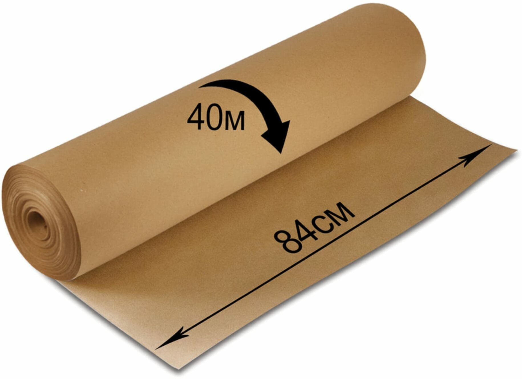 Крафт-бумага в рулоне, 840 мм х 40 м, плотность 78 г/м2, BRAUBERG, 440146 - фото №17