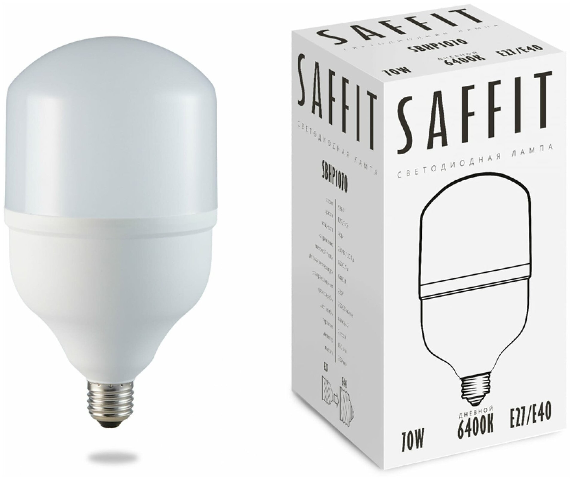 Лампа светодиодная Saffit SBHP1070 E27-E40 70W 6400K 55099