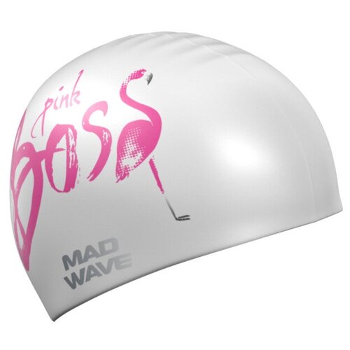 фото Шапочка для плавания mad wave m0550 02 0 00 pink boss белая