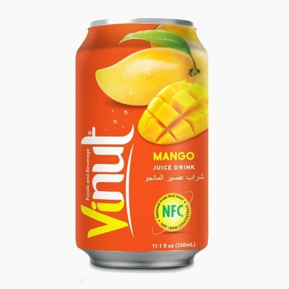 Сокосодержащий напиток Vinut Mango Fruit Juice (Винут Сок Манго) | Упаковка 24 шт, ж/б 0,33 л. - фотография № 2