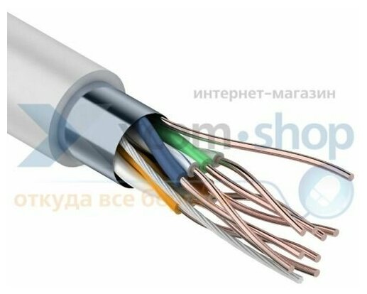 Кабель витая пара F/UTP 5e кат. 4 пары PROconnect 01-0148 26AWG(0.41 мм), медь, одножильный (solid), внутренний, PVC, серый, уп/305м