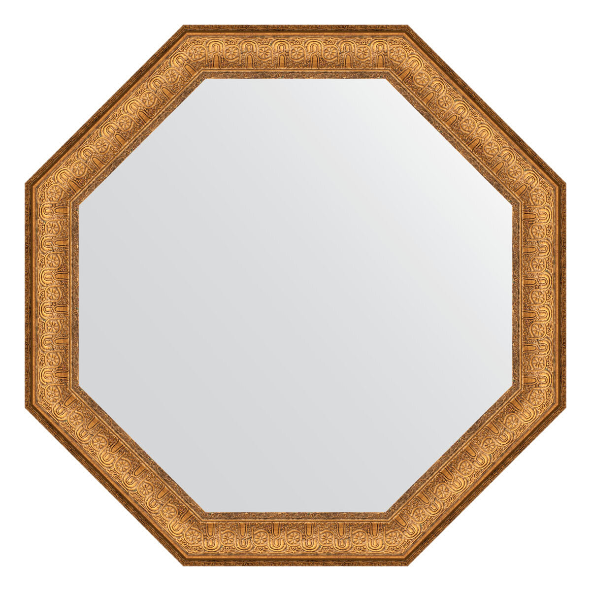 Зеркало настенное Octagon EVOFORM в багетной раме медный эльдорадо, 73,6х73,6 см, для гостиной, прихожей, кабинета, спальни и ванной комнаты, BY 3762