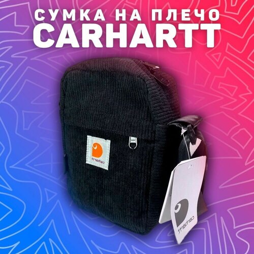 Сумка  багет carhartt повседневная, текстиль, внутренний карман, черный