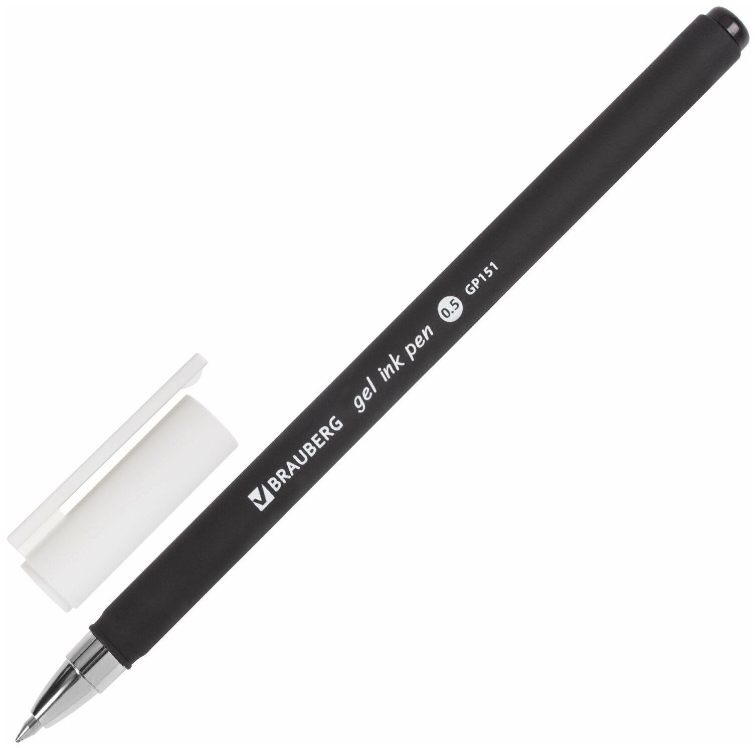 Ручка гелевая Brauberg "Matt Gel", черная, корпус soft-touch, узел 0,5 мм, линия 0,35 мм, 1 шт (GP151)