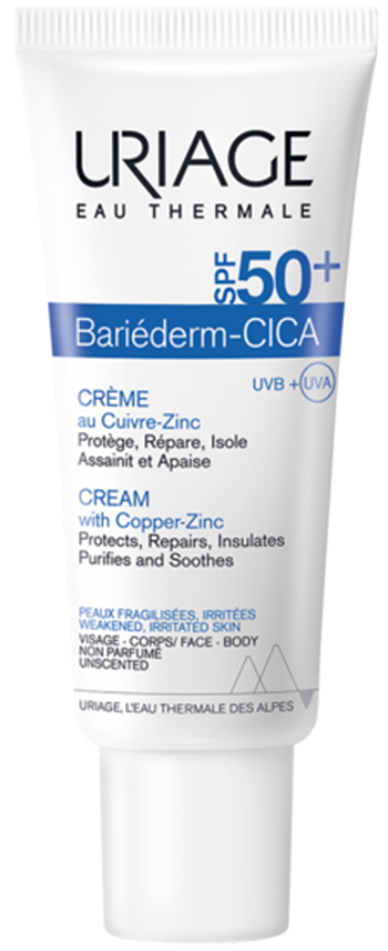 Uriage Bariéderm Cica Cream With Cu-Zn SPF50+, 40 мл