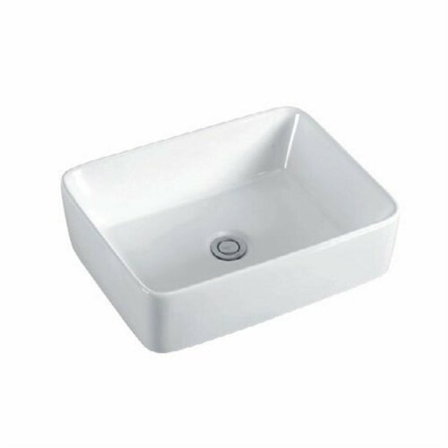 Раковина накладная для ванной комнаты Shell-1323, керамическая, белая (480*370*140)