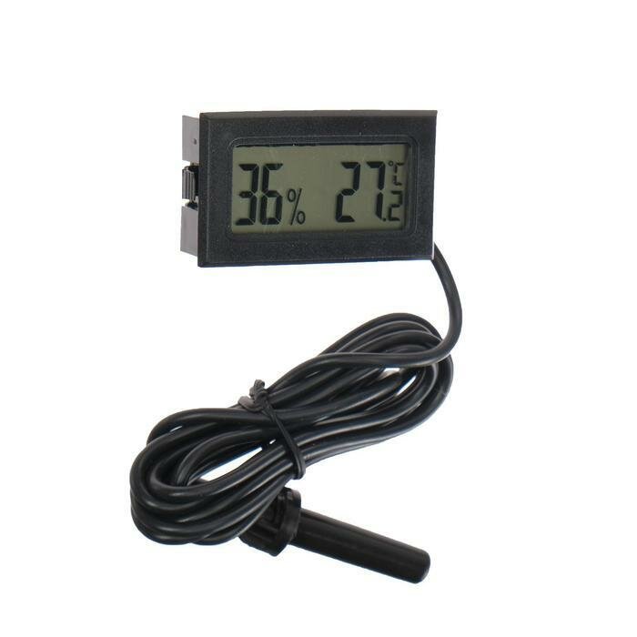 Термометр, гигрометр цифровой, ЖК-экран, провод 1.5 м - фотография № 1