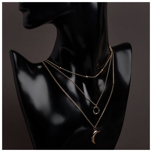 фото Кулон "топ" полумесяц. цвет золото. 25см 4690051 queen fair