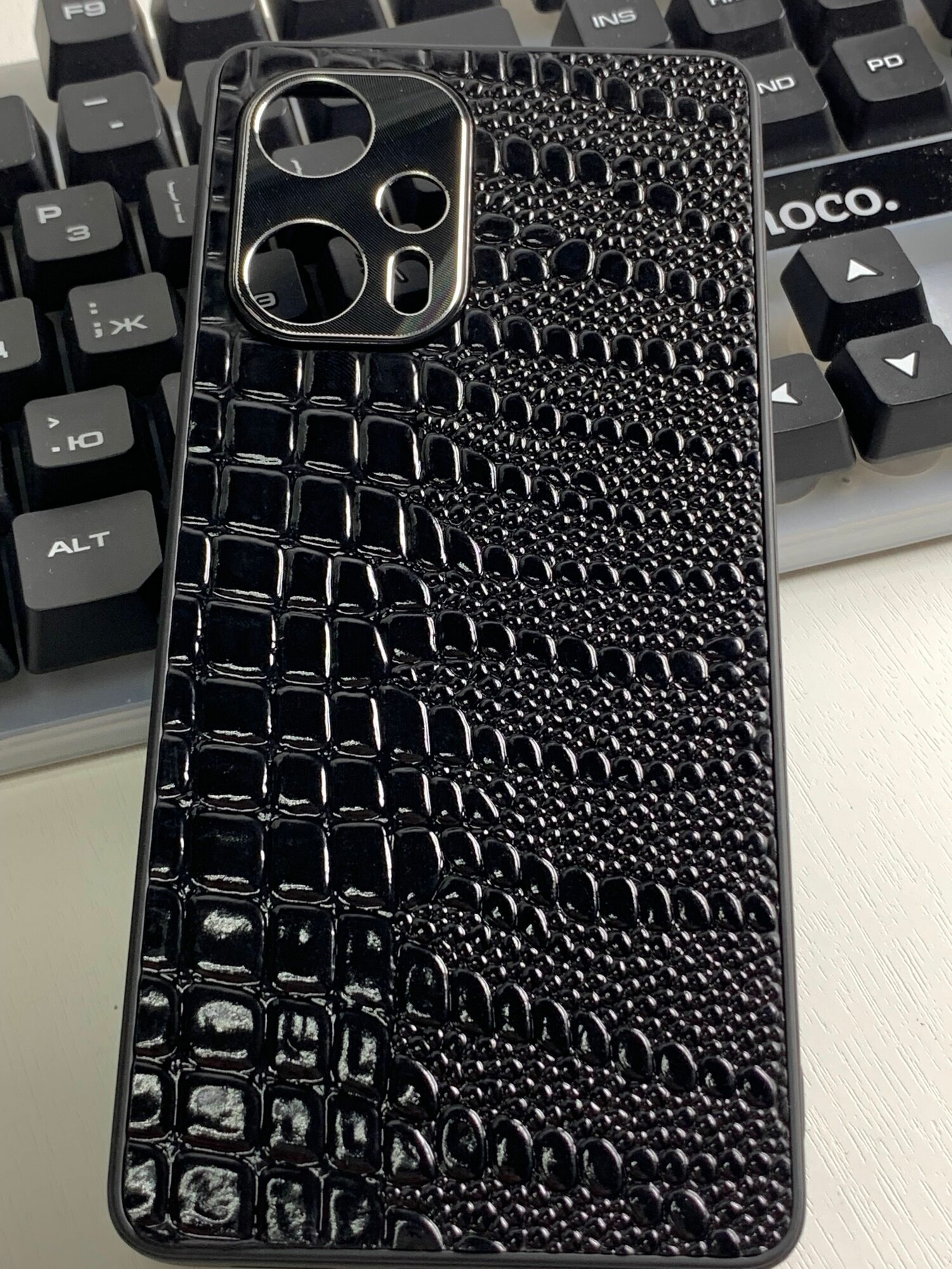 Чехол кожаный для Xiaomi Poco F5/ Ксяоми Поко Ф5, с защитой камеры, комбо, черный — фото 1