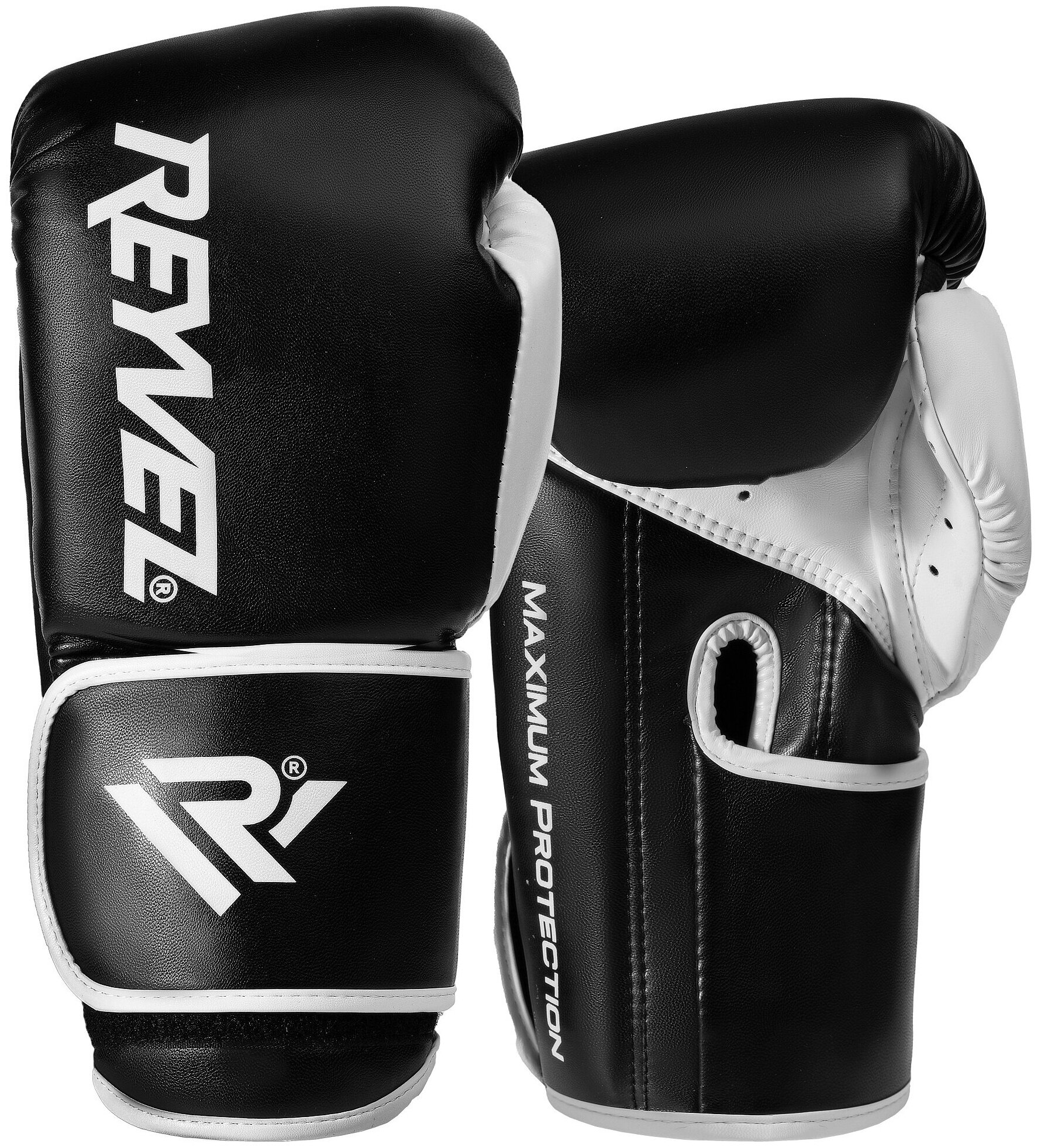 Перчатки боксерские Reyvel Maximum Protection винил ( Чёрный, 16 oz)