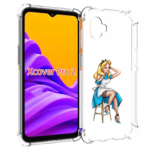 Чехол MyPads девушка-в-чулках женский для Samsung Galaxy Xcover Pro 2 задняя-панель-накладка-бампер