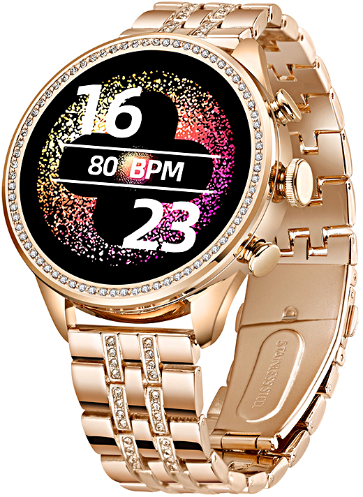 Умные часы женские GEN9 Smart Watch 42 MM 2 ремешка 1.28 IPS iOS Android Bluetooth звонки Уведомления Шагомер Золотистый